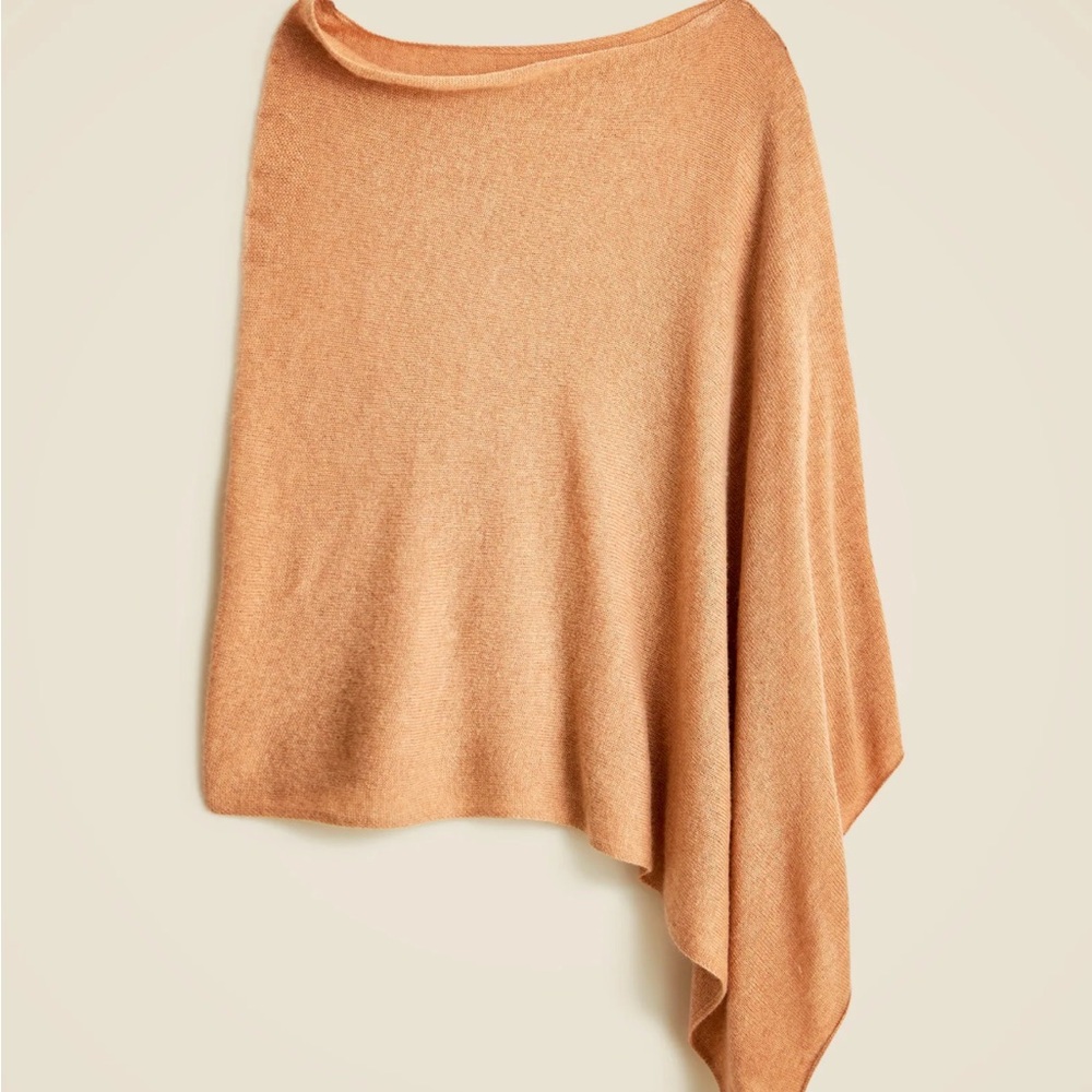 J Crew Cashmere and Wool Elegant Camel Poncho